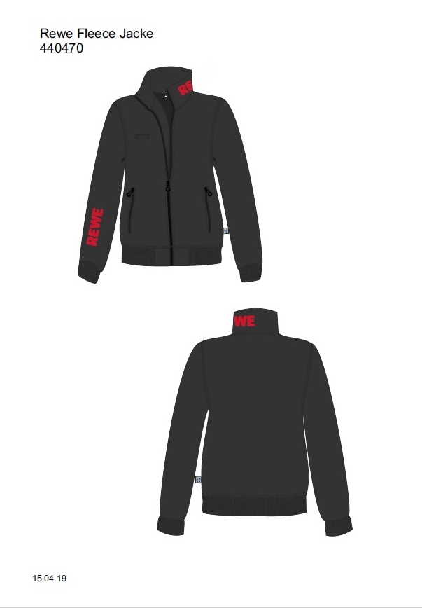 AUSLAUFMODELL I H.Fleecejacke, Einstickung "REWE"